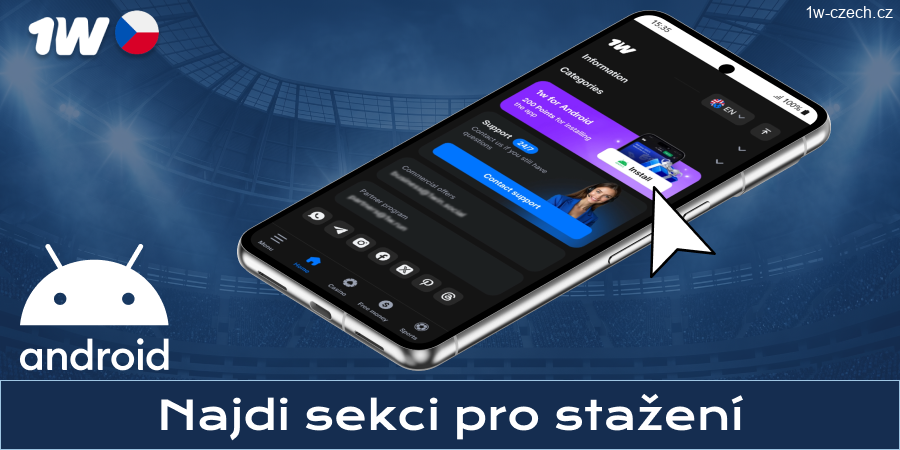 Najděte tlačítko pro stažení aplikace 1w Czech Republic pro Android