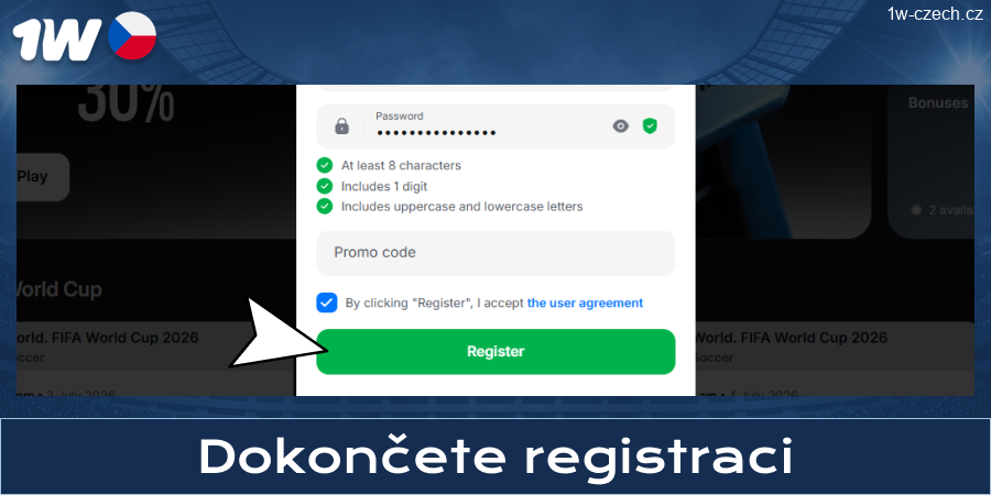 Dokončete registraci 1w Czech Republic