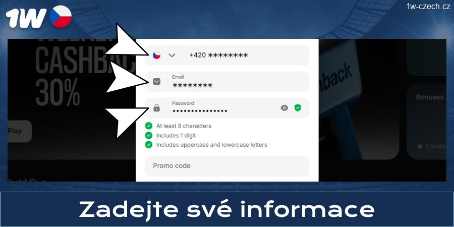 Zadejte své údaje 1w Czech Republic